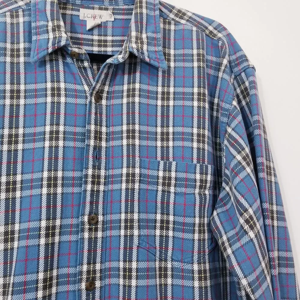 Vintage J. Crew 100% Cotton Plaid Collared Shacket Casual Long Sleeves Shirt